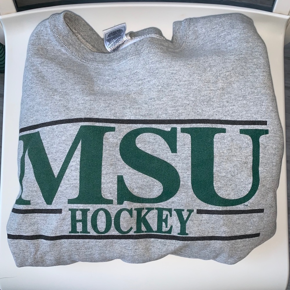MSU grey crew neck
